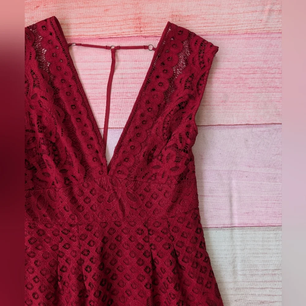 Free People Burgundy One Million Lovers Lace Mini Dress‎ 12 Party Night Out